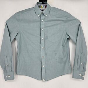 UNTUCKit Shirt Mens Small Button Down Long‎ Sleeve Pocket Light Green FLAWS